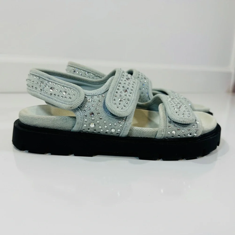 Zara‎ Light Blue Sandals with Crystals